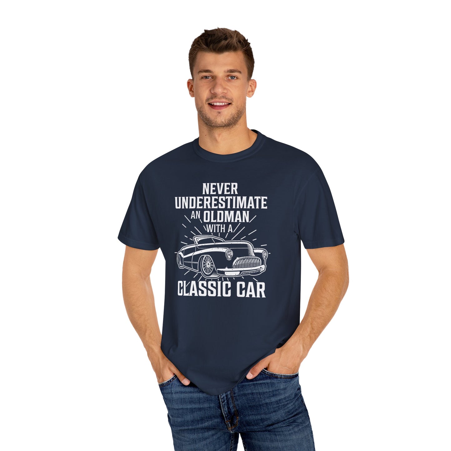 Classic Car Enthusiast T-Shirt, Unisex Garment-Dyed T-Shirt, Vintage Car Lover Gift, Father's Day Tee, Automotive Humor Shirt