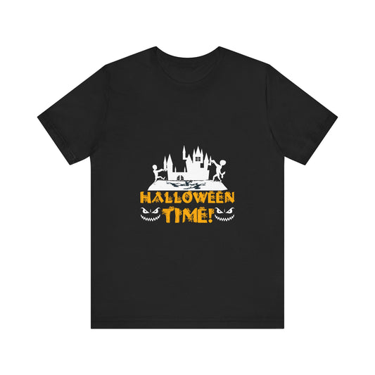 🎃 “Halloween Time” Haunted Castle & Zombies T-Shirt 👻🦇
