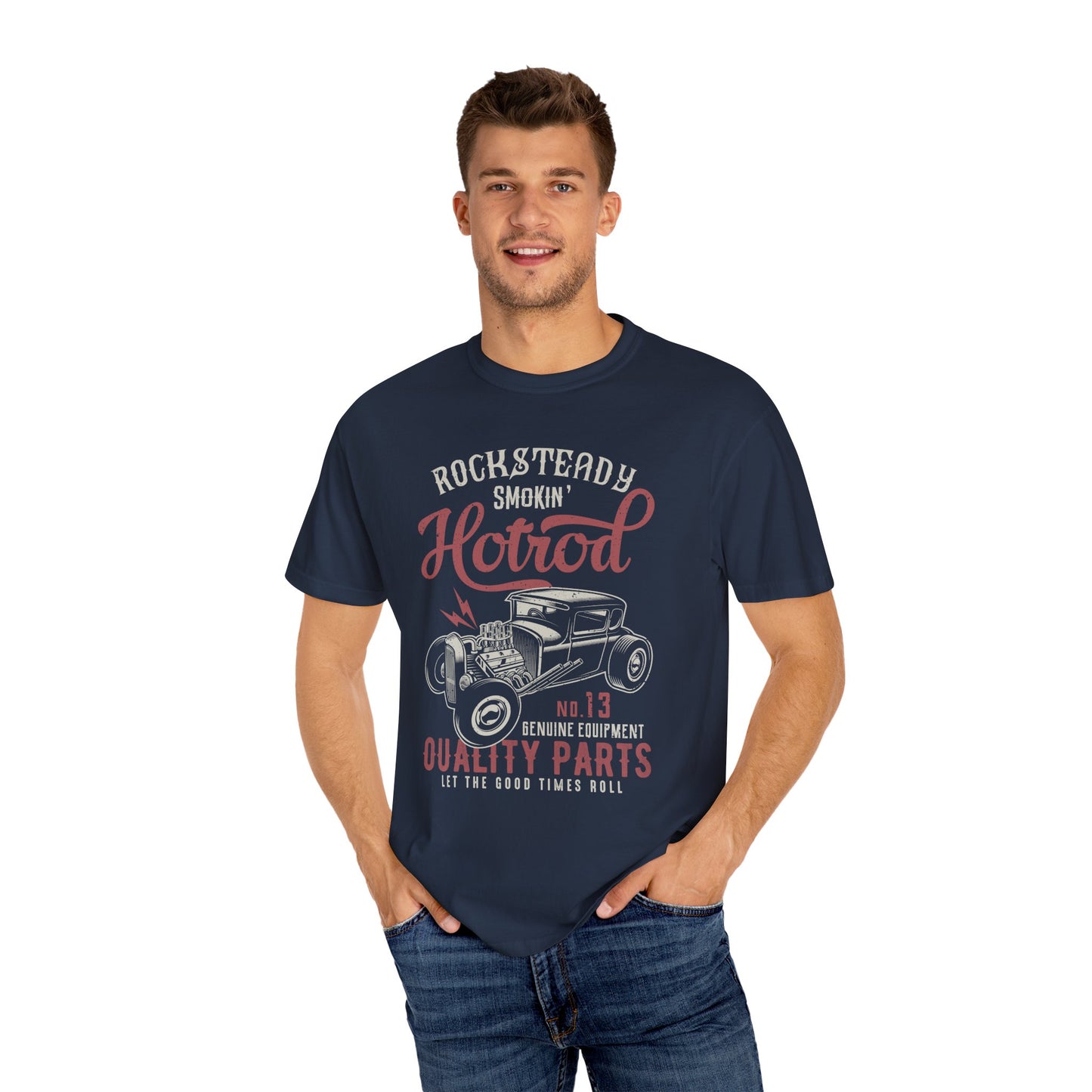 Rocksteady Hotrod Unisex T-shirt, Vintage Car Tee, Summer Fashion, Auto Enthusiast Gift, Retro Style, Cool Graphics