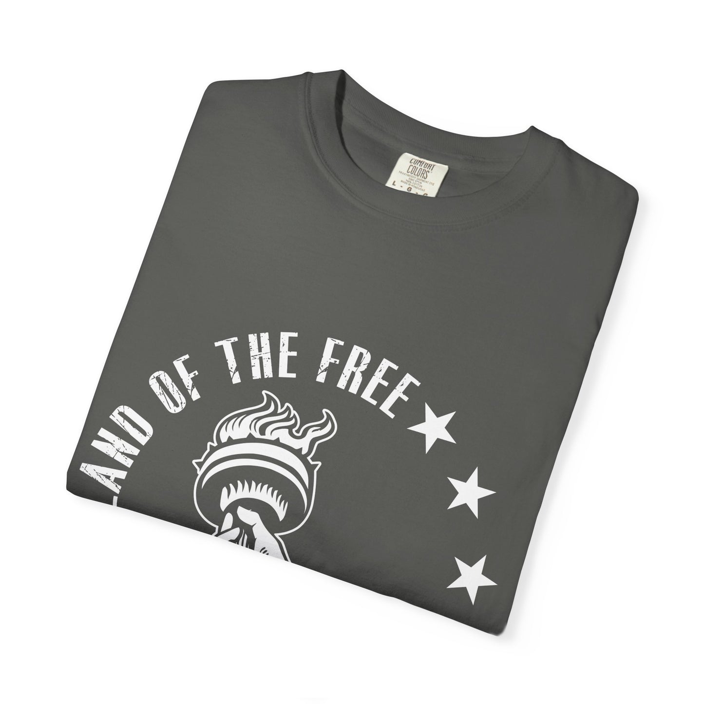 Land of the Free Garment-Dyed T-shirt, Unisex Graphic Tee, Independence Day Celebration, Casual Wear, Star-Spangled Style, [...]