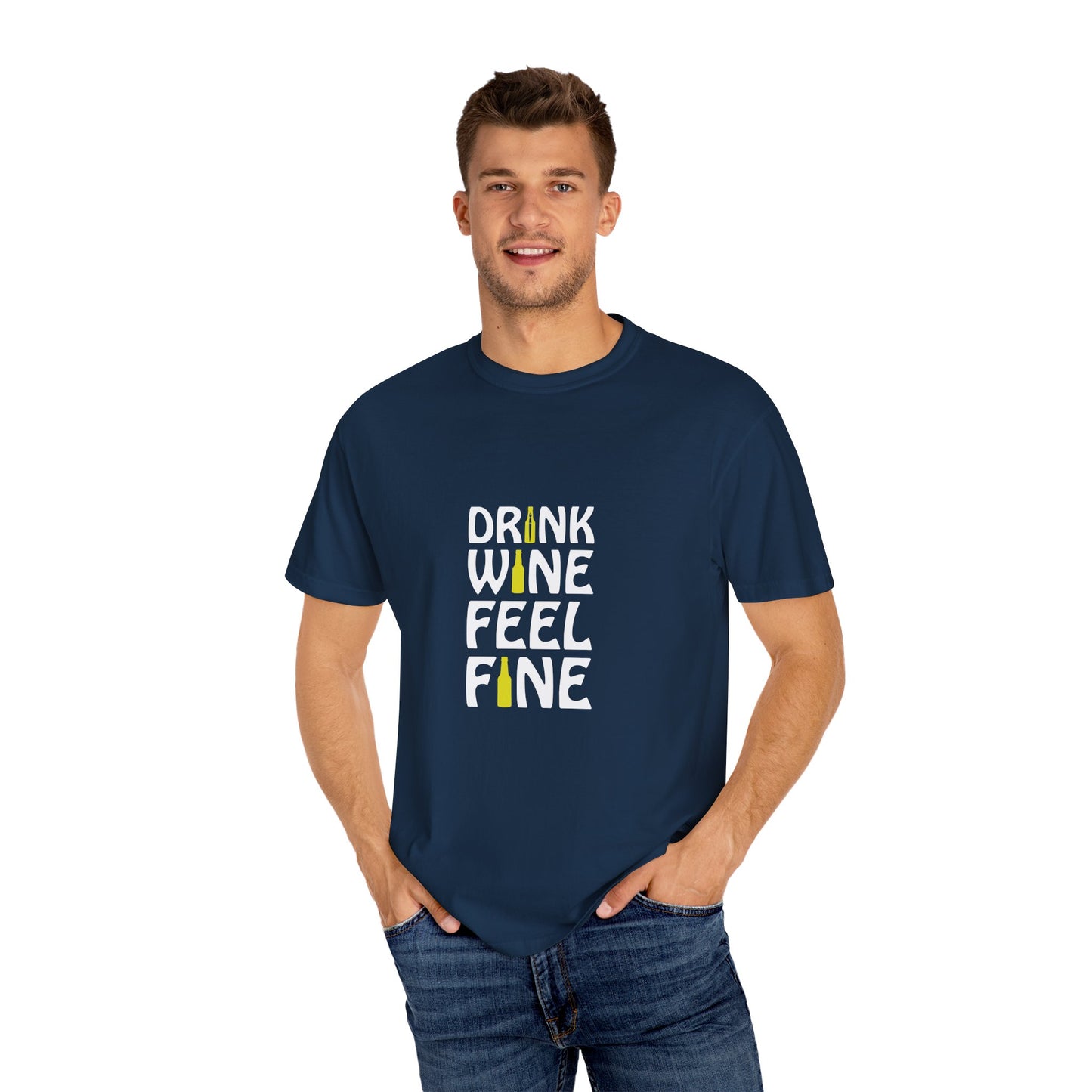 Drink Wine Feel Fine Shirt – Funny Wine Lover T-Shirt, Chill Vibes Graphic Tee
