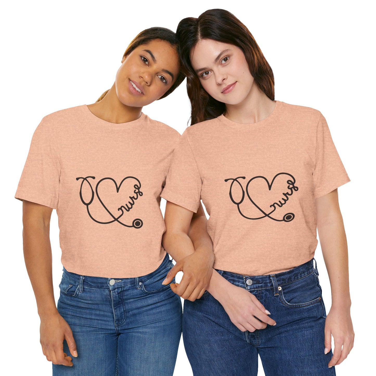 Nurse Heart Stethoscope T-Shirt — Cute Medical Gift Tee for Nurses