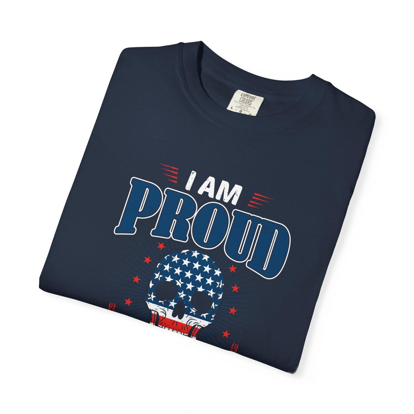 Patriotic Graphic T-shirt - I Am Proud American, Unisex Tee for Independence Day, Memorial Day, Veterans Day, Casual Wear