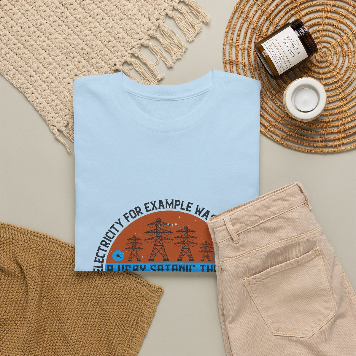 Electrician Humor Shirt – Electricity Was Once Considered Satanic