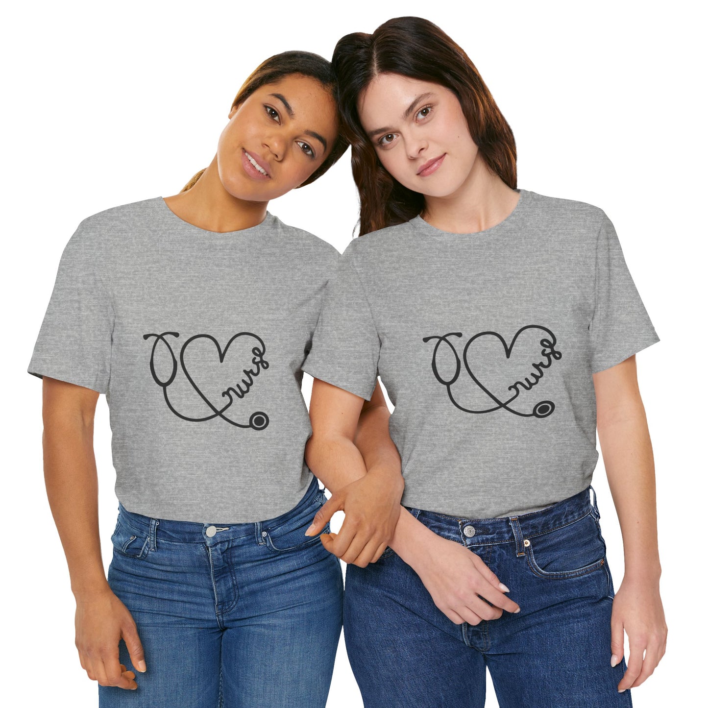 Nurse Heart Stethoscope T-Shirt — Cute Medical Gift Tee for Nurses