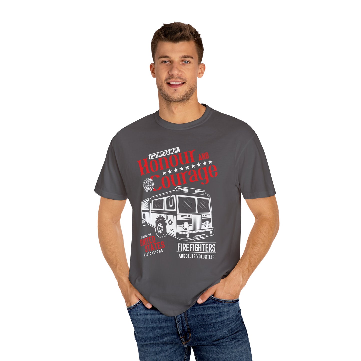 Honor and Courage Firefighter T-shirt, Unisex Shirt, Firefighter Gift, Volunteer Appreciation, Casual Wear, Memorial Gift