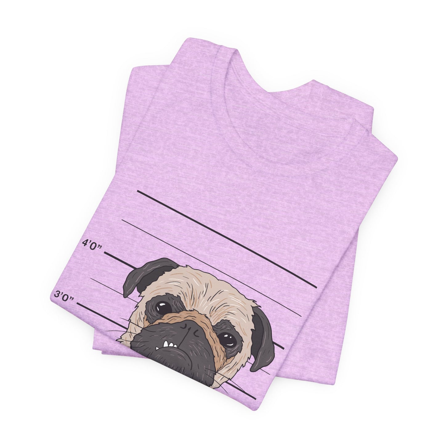 Funny Pug Shirt – Bad Dog Mugshot Graphic T-Shirt