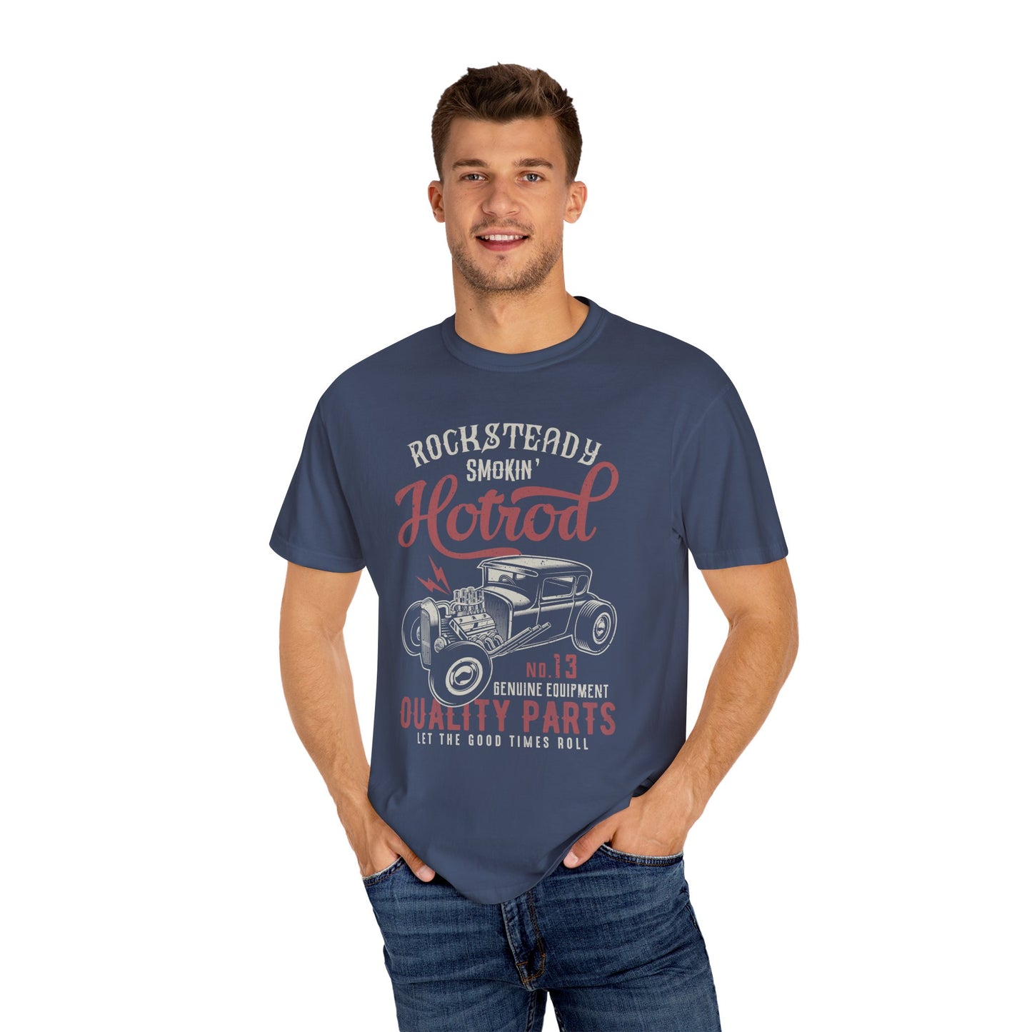Rocksteady Hotrod Unisex T-shirt, Vintage Car Tee, Summer Fashion, Auto Enthusiast Gift, Retro Style, Cool Graphics