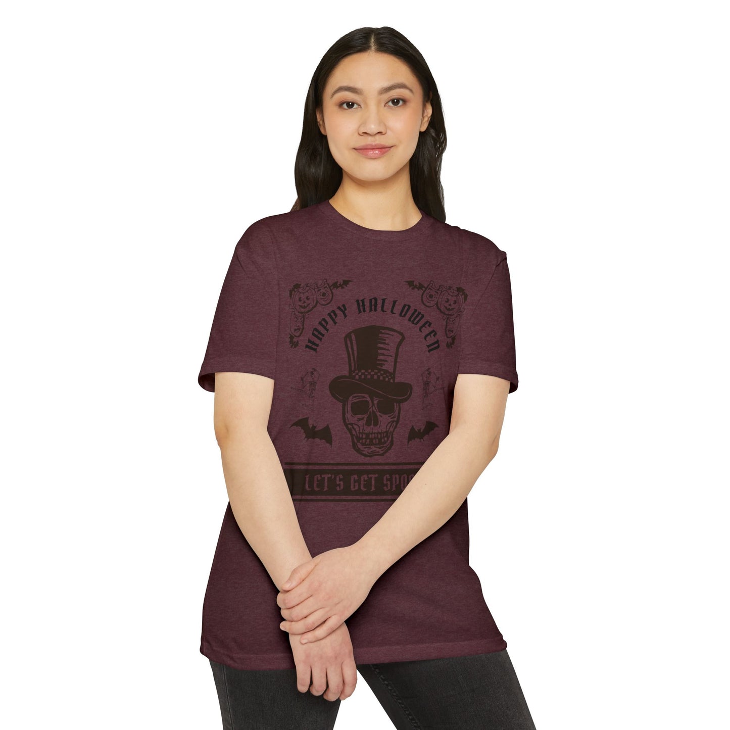 🎩💀🦇🎃🕺👻🕷️✨ Let’s Get Spooky – Classy Halloween Skull in Top Hat Tee