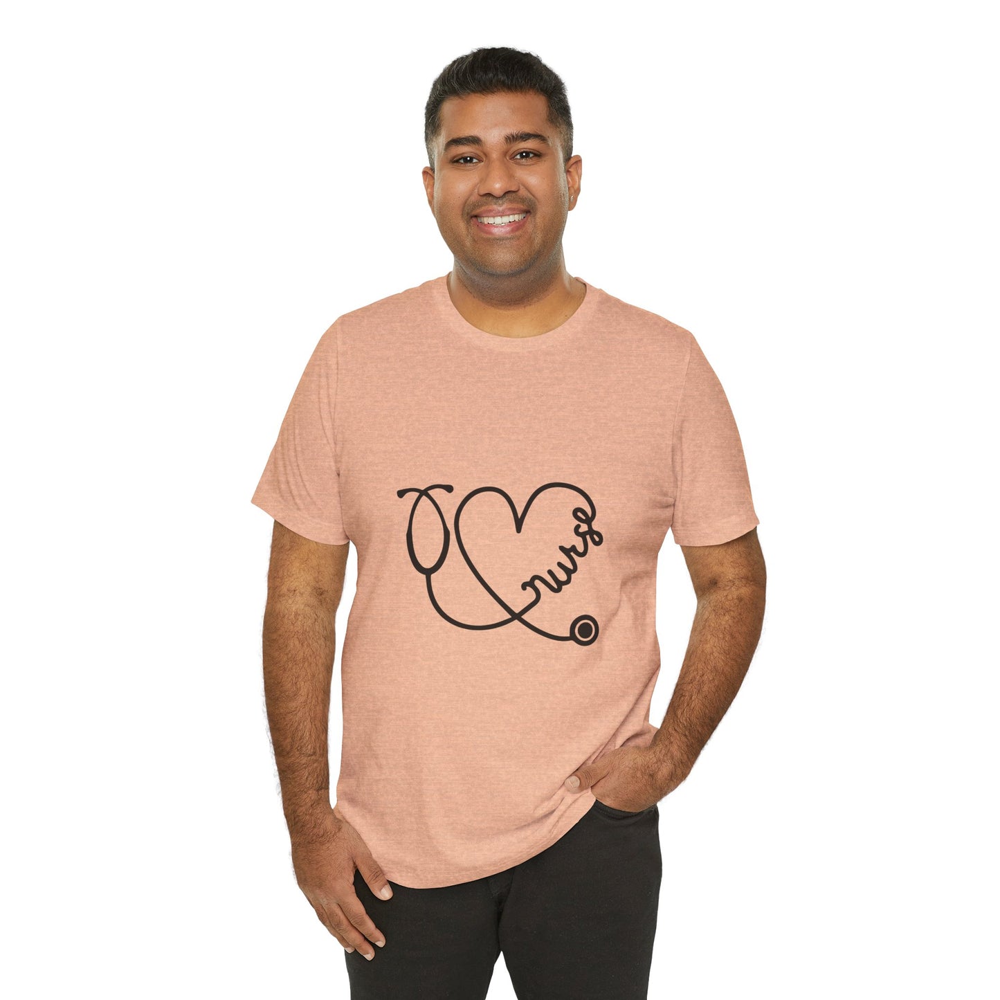 Nurse Heart Stethoscope T-Shirt — Cute Medical Gift Tee for Nurses