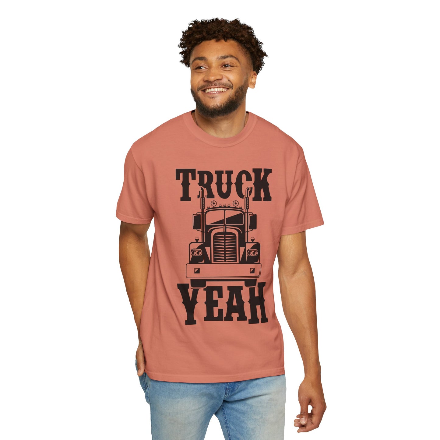 Truck Yeah Unisex Garment-Dyed T-Shirt, Casual Tee, Gift for Truck Lovers, Birthday Present, Road Trip Apparel, Fun Outdoors Shirt