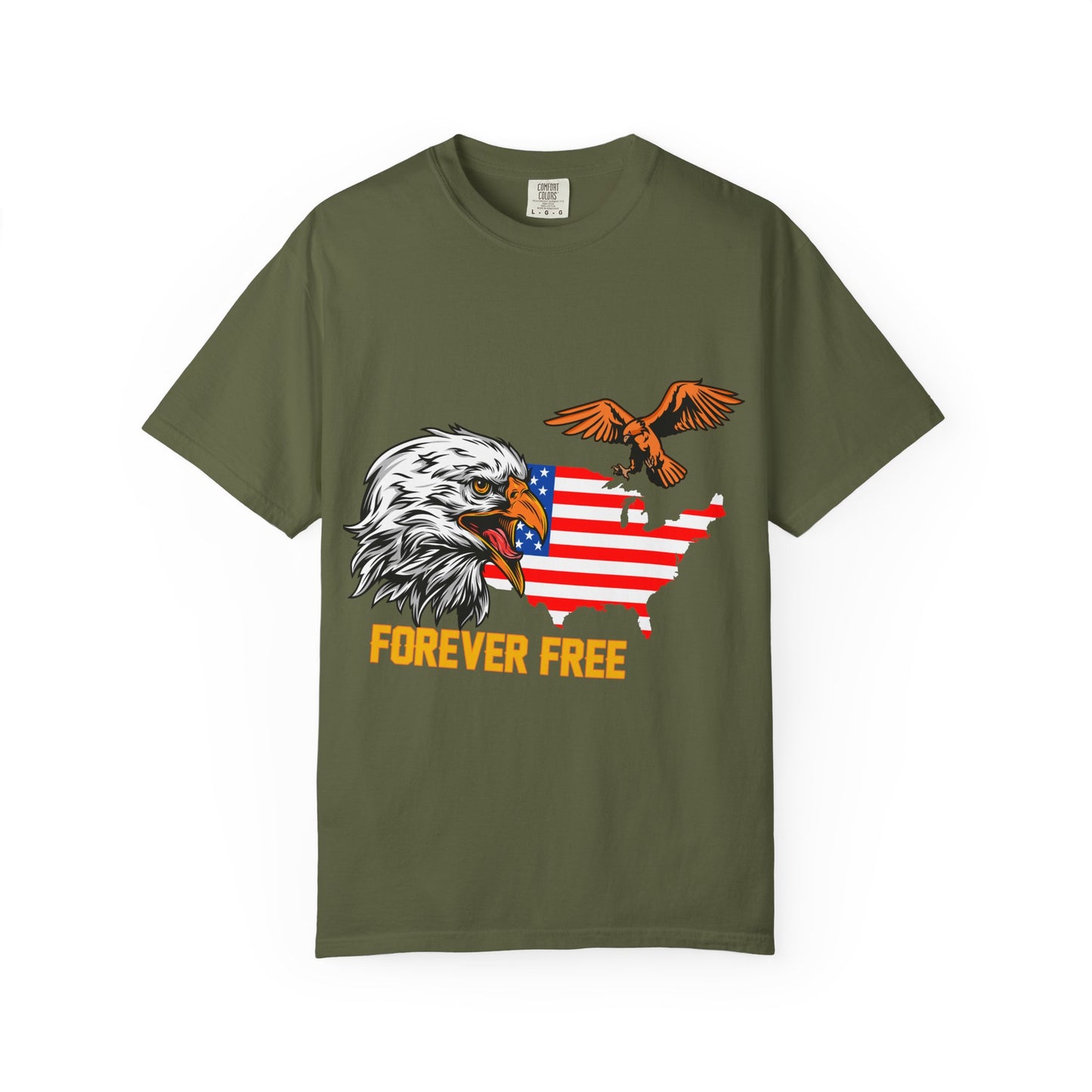 Forever Free Eagle Graphic T-Shirt, Patriotic Apparel, Unisex Casual Wear, Independence Day Gift, Nature Lover Tee, USA Flag Shirt