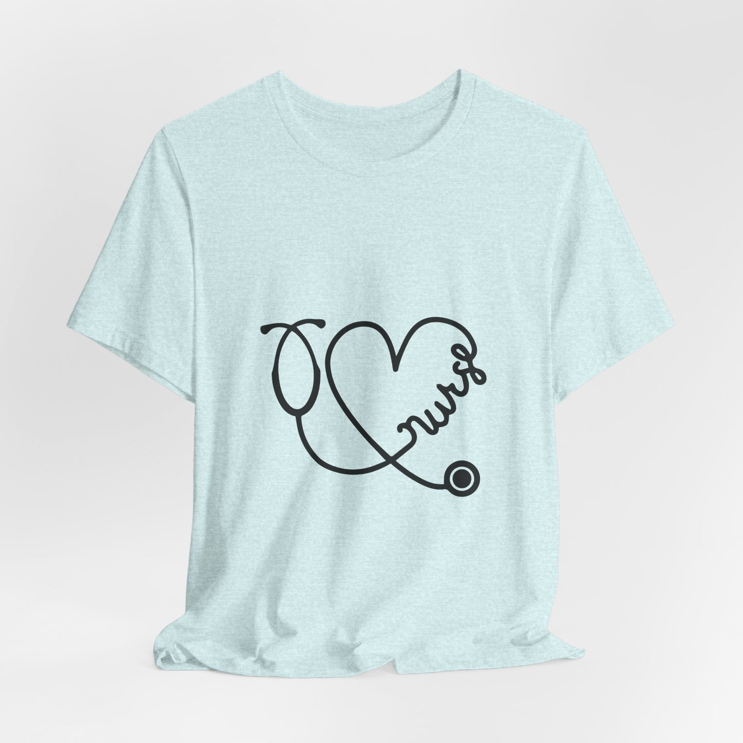 Nurse Heart Stethoscope T-Shirt — Cute Medical Gift Tee for Nurses