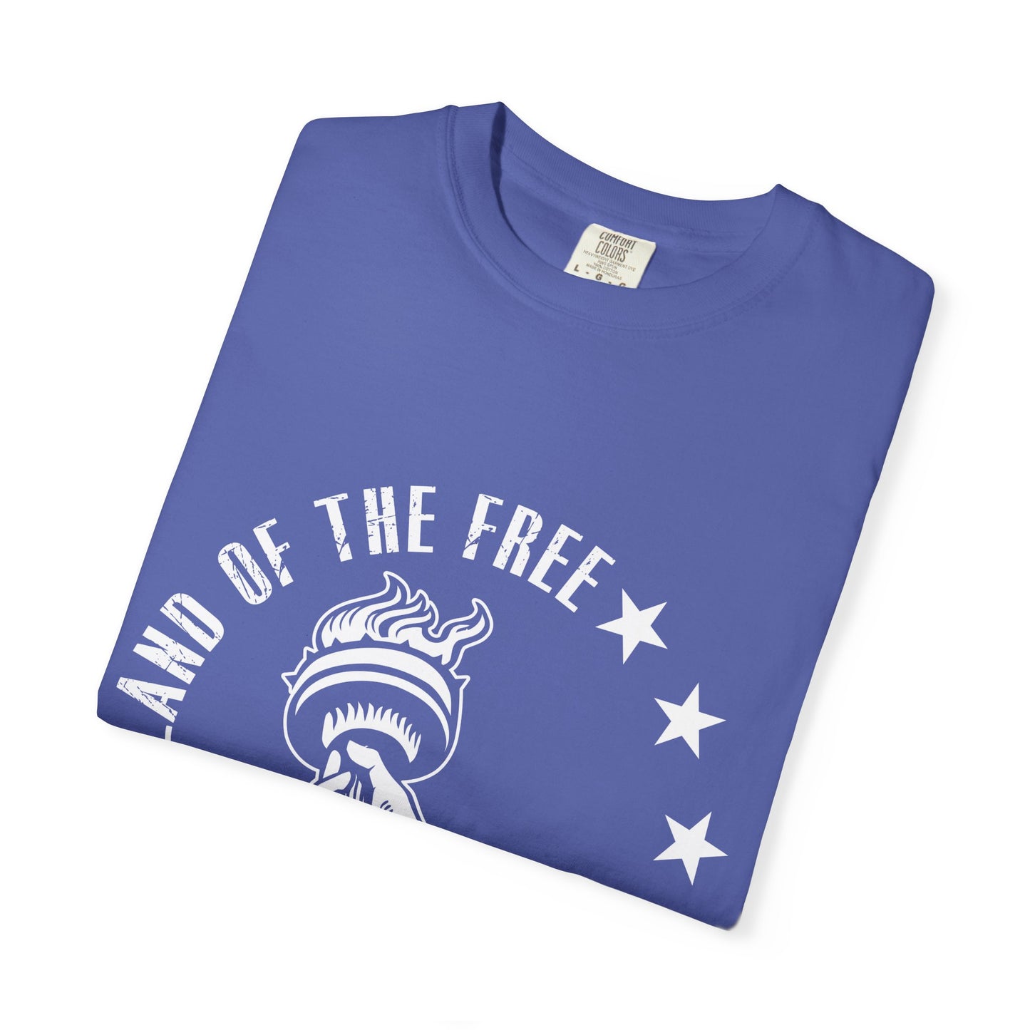 Land of the Free Garment-Dyed T-shirt, Unisex Graphic Tee, Independence Day Celebration, Casual Wear, Star-Spangled Style, [...]