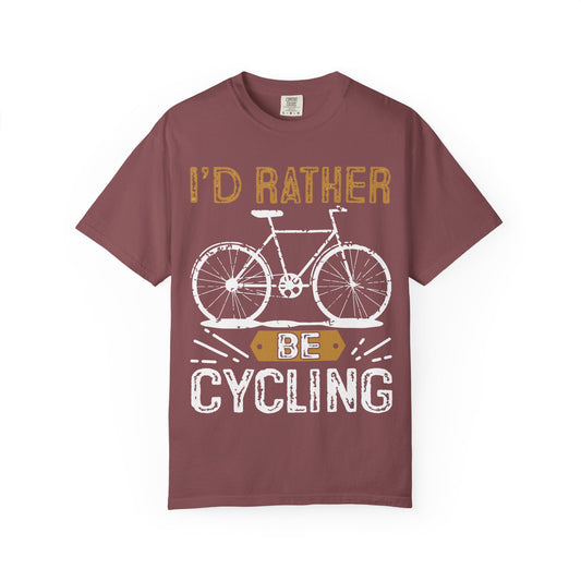 Unisex Cycling Shirt, I'd Rather Be Cycling Tee, Bicycle Lover Gift, Casual Outdoor T-Shirt, Active Lifestyle Apparel