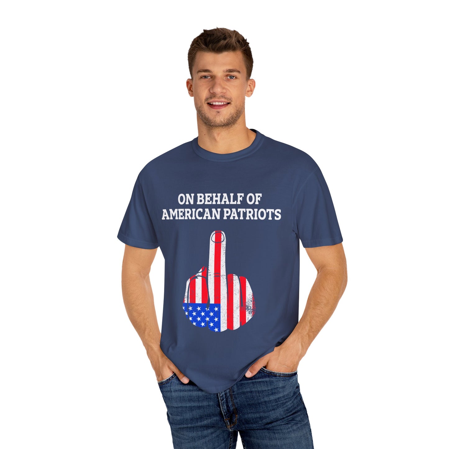 American Pride Graphic Tee, Unisex Garment Dyed T-shirt, Funny Statement T-shirt, Independence Day Gift, Casual Wear