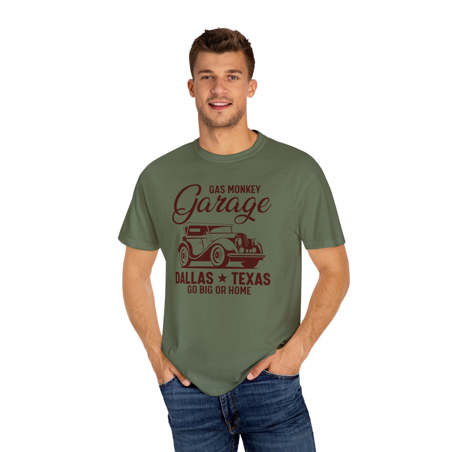 Gas Monkey Garage T-Shirt, Vintage Car Tee, Dallas Texas Shirt, Unisex Casual Wear, Go Big or Home Apparel