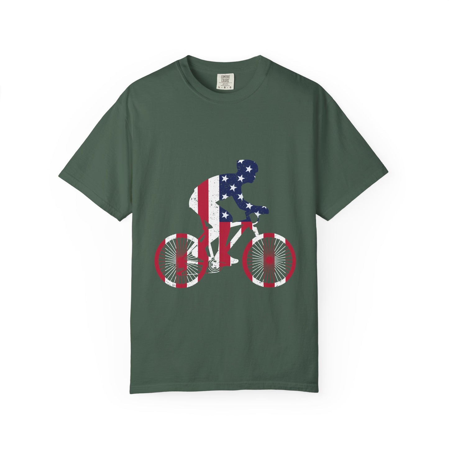 Patriotic Bicycle T-Shirt - Unisex Ride in Freedom Tee, Cycling Apparel, Independence Day Gift, Bike Lover Shirt, Americana Style
