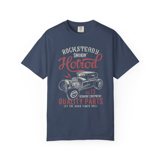 Rocksteady Hotrod Unisex T-shirt, Vintage Car Tee, Summer Fashion, Auto Enthusiast Gift, Retro Style, Cool Graphics