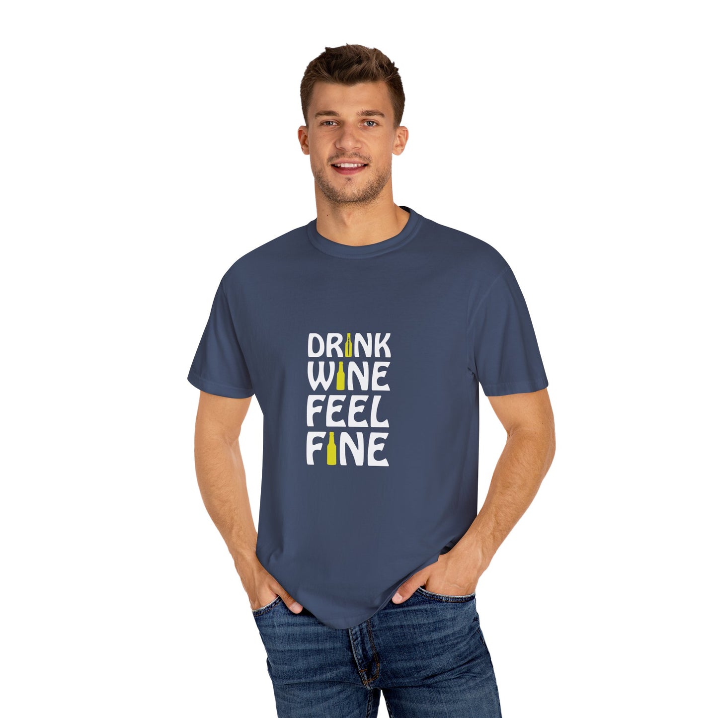Drink Wine Feel Fine Shirt – Funny Wine Lover T-Shirt, Chill Vibes Graphic Tee