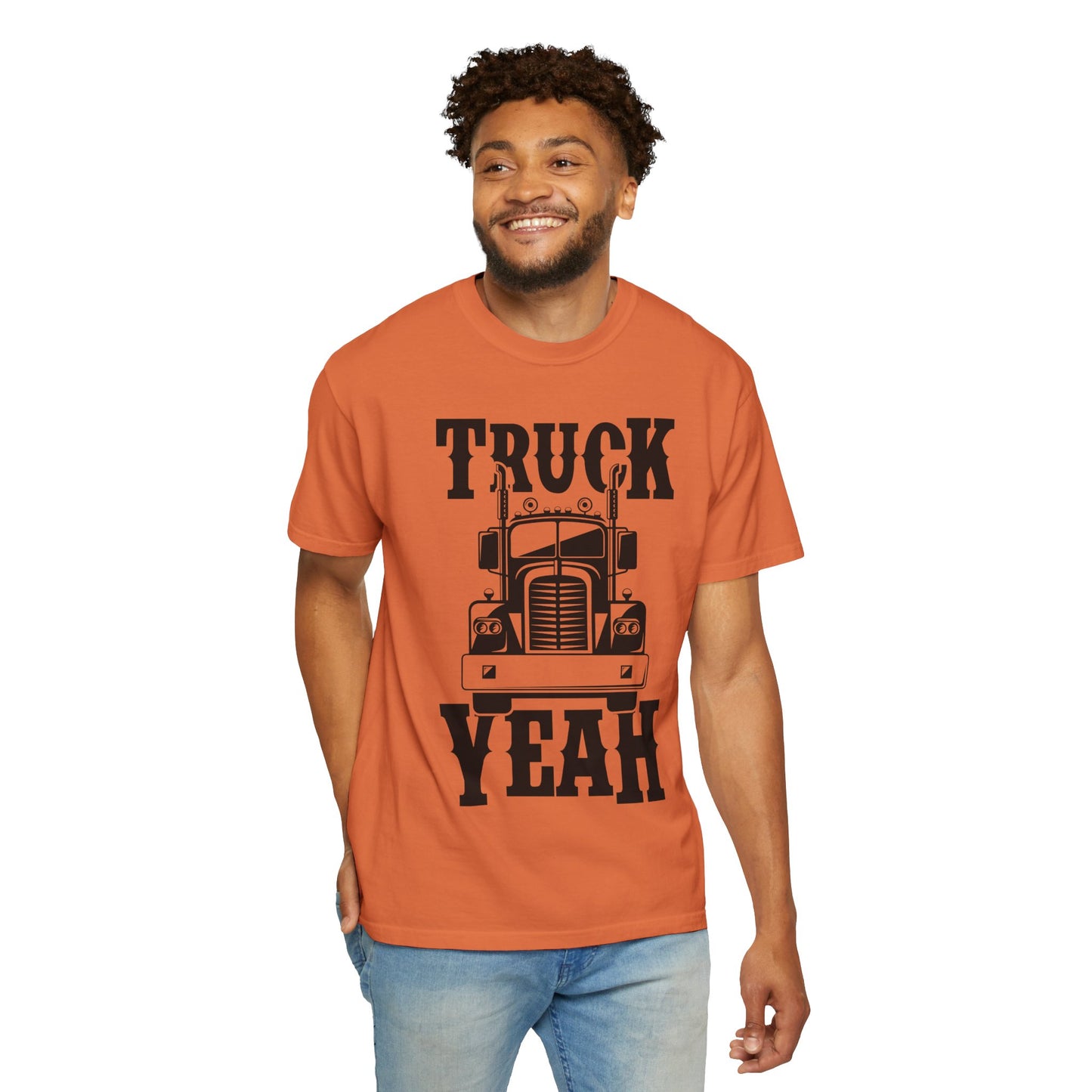 Truck Yeah Unisex Garment-Dyed T-Shirt, Casual Tee, Gift for Truck Lovers, Birthday Present, Road Trip Apparel, Fun Outdoors Shirt