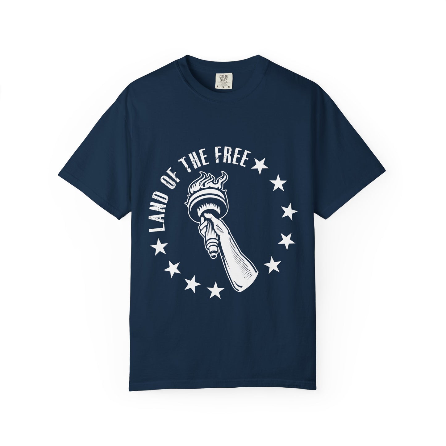 Land of the Free Garment-Dyed T-shirt, Unisex Graphic Tee, Independence Day Celebration, Casual Wear, Star-Spangled Style, [...]
