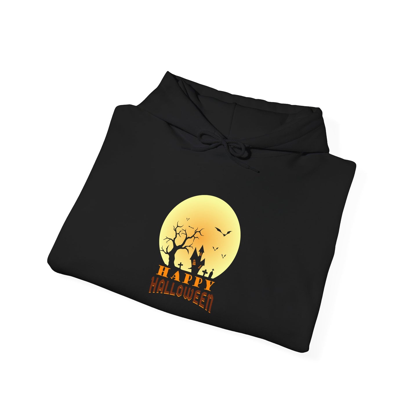 Halloween Graphic Hoodie - 🎃 Shadows, Steel & Pumpkin Fire