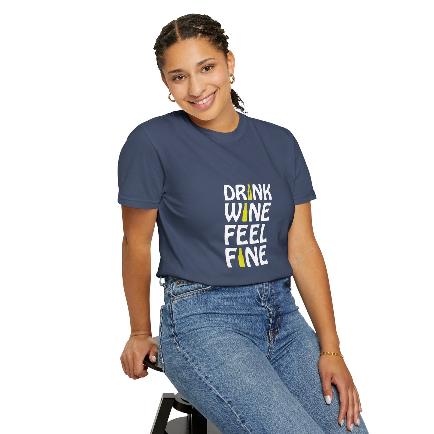 Drink Wine Feel Fine Shirt – Funny Wine Lover T-Shirt, Chill Vibes Graphic Tee
