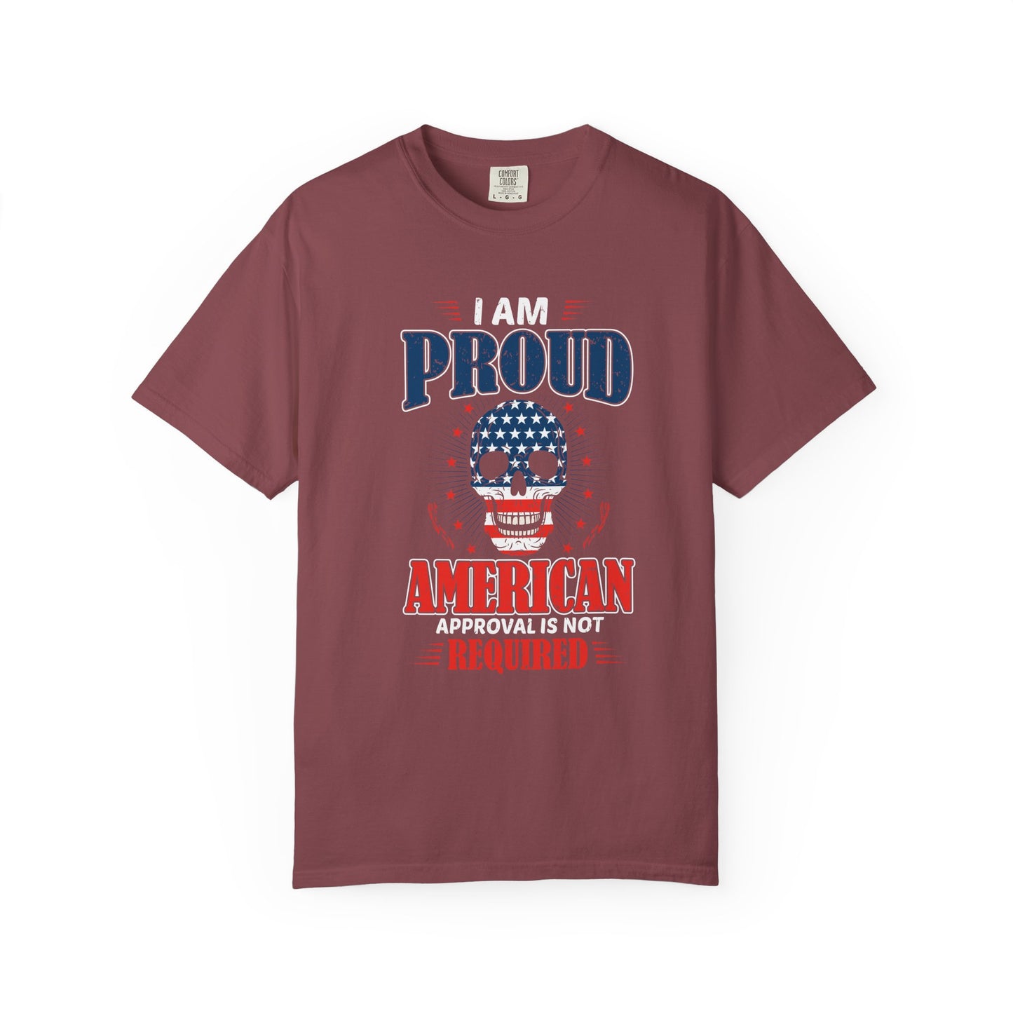 Patriotic Graphic T-shirt - I Am Proud American, Unisex Tee for Independence Day, Memorial Day, Veterans Day, Casual Wear