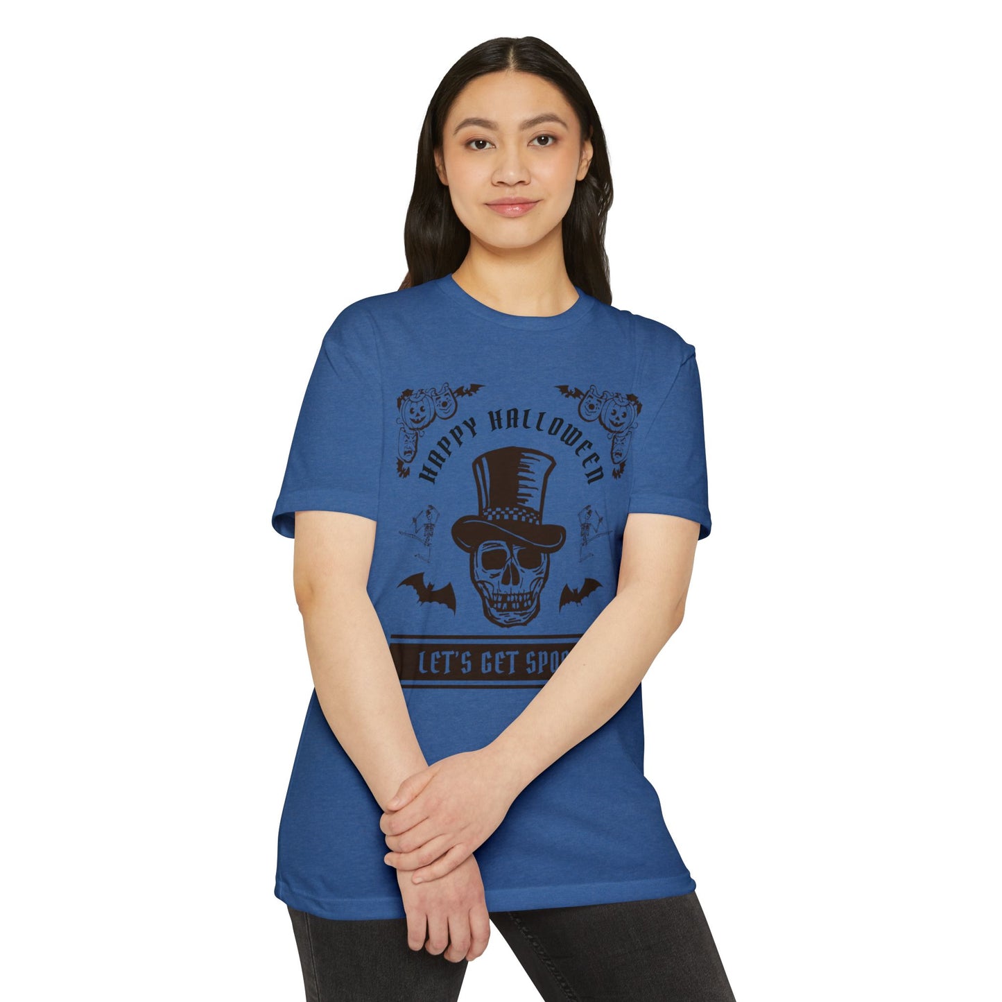 🎩💀🦇🎃🕺👻🕷️✨ Let’s Get Spooky – Classy Halloween Skull in Top Hat Tee