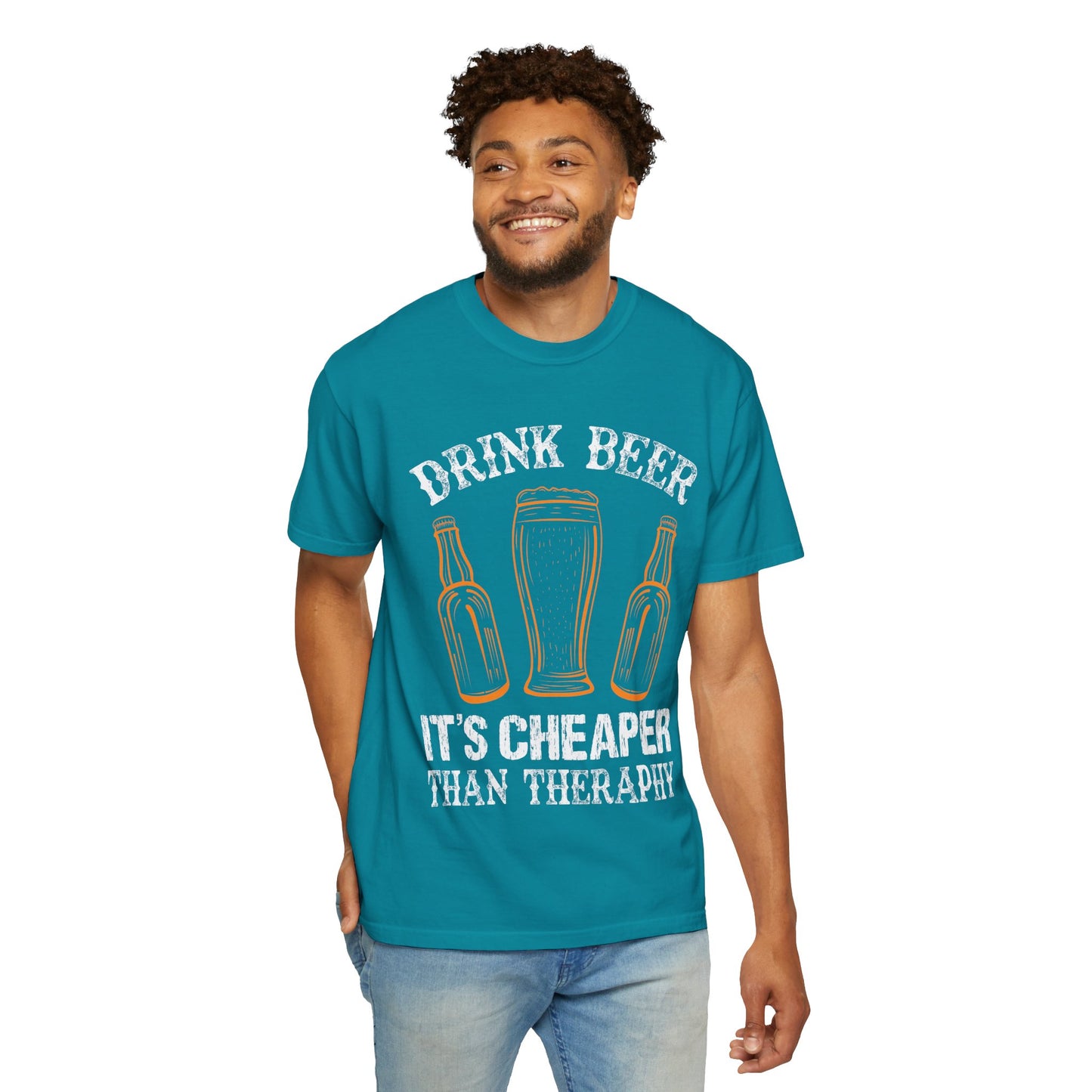 "Drink Beer – It’s Cheaper Than Therapy" Funny T-Shirt 🍻😂