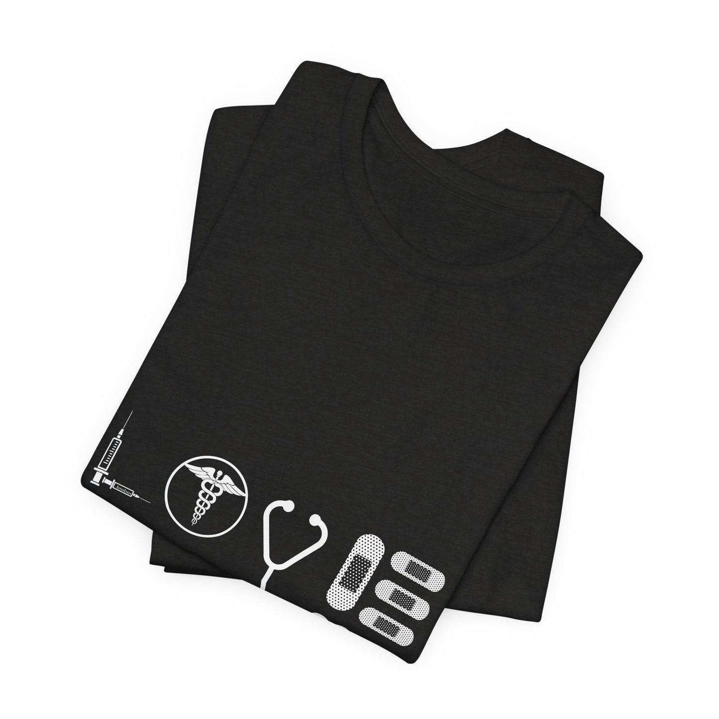 Nurse Medical Icons Shirt – Stethoscope Syringe Healthcare Graphic Tee