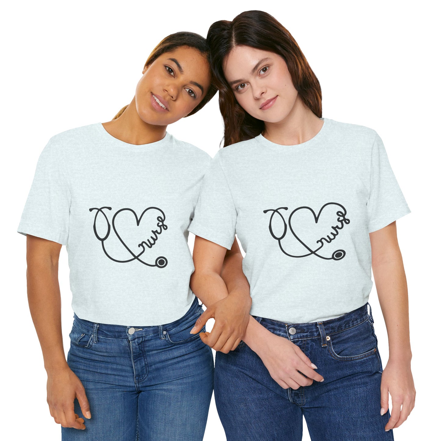 Nurse Heart Stethoscope T-Shirt — Cute Medical Gift Tee for Nurses