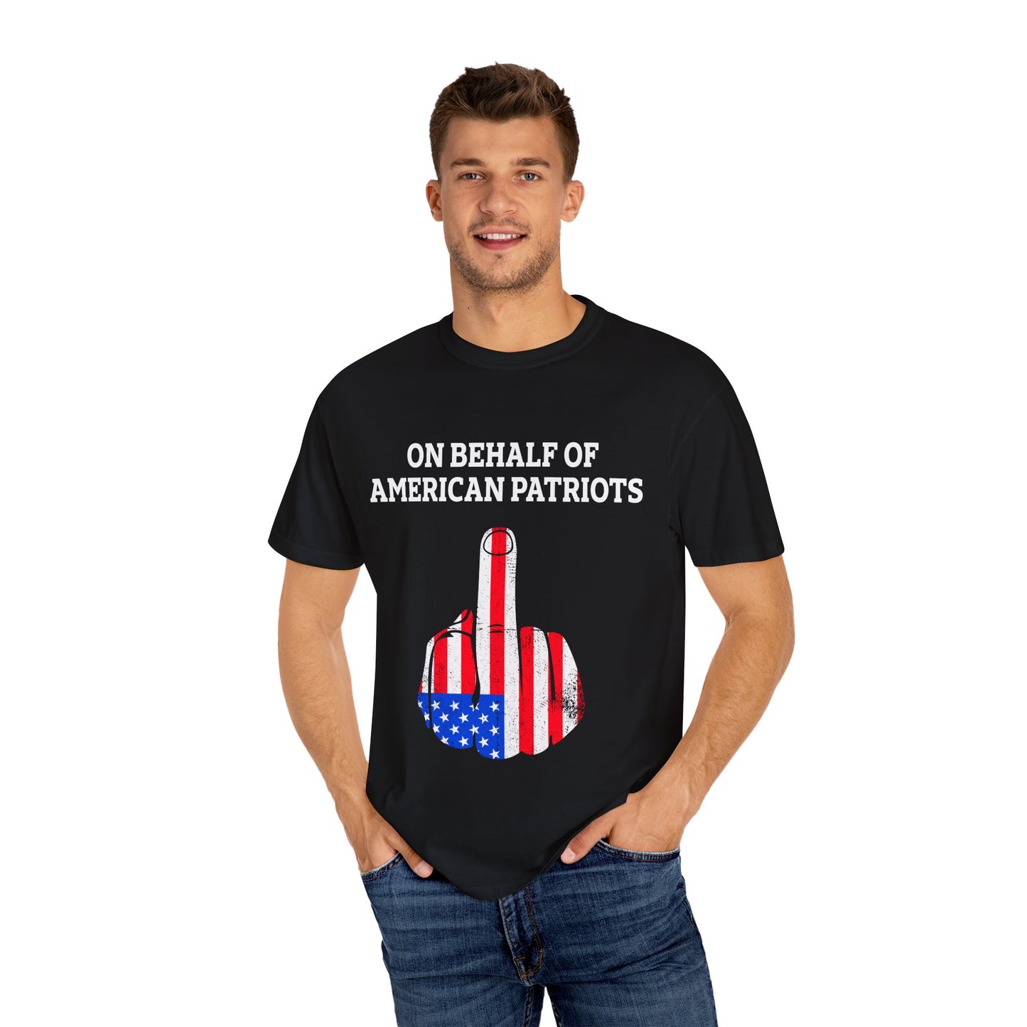 American Pride Graphic Tee, Unisex Garment Dyed T-shirt, Funny Statement T-shirt, Independence Day Gift, Casual Wear