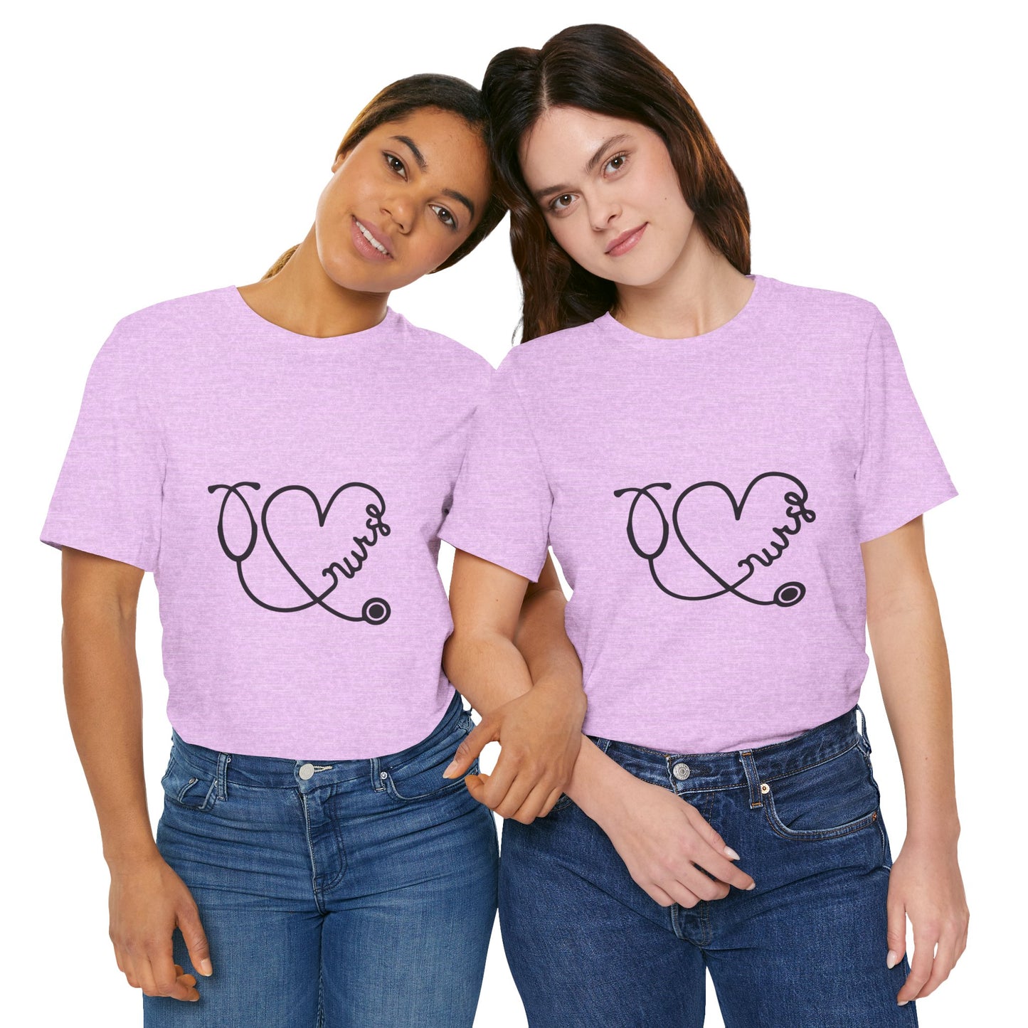 Nurse Heart Stethoscope T-Shirt — Cute Medical Gift Tee for Nurses