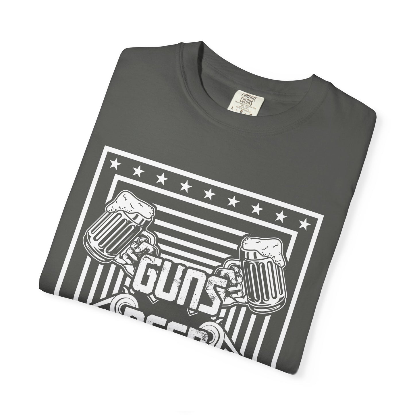 Guns Beer Freedom Graphic T-Shirt, Unisex Tee for Beer Lovers, Patriotic Shirt, Casual Everyday Wear, Independence Day Gift