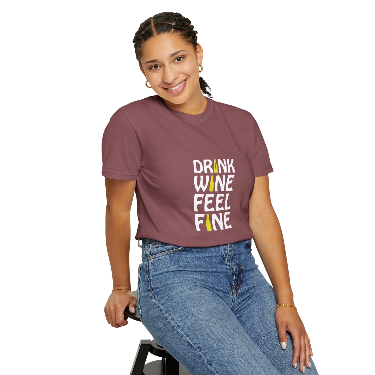 Drink Wine Feel Fine Shirt – Funny Wine Lover T-Shirt, Chill Vibes Graphic Tee
