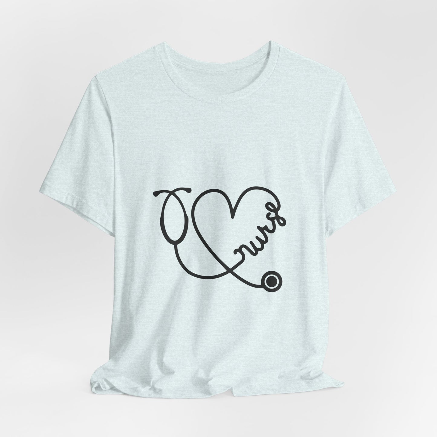 Nurse Heart Stethoscope T-Shirt — Cute Medical Gift Tee for Nurses