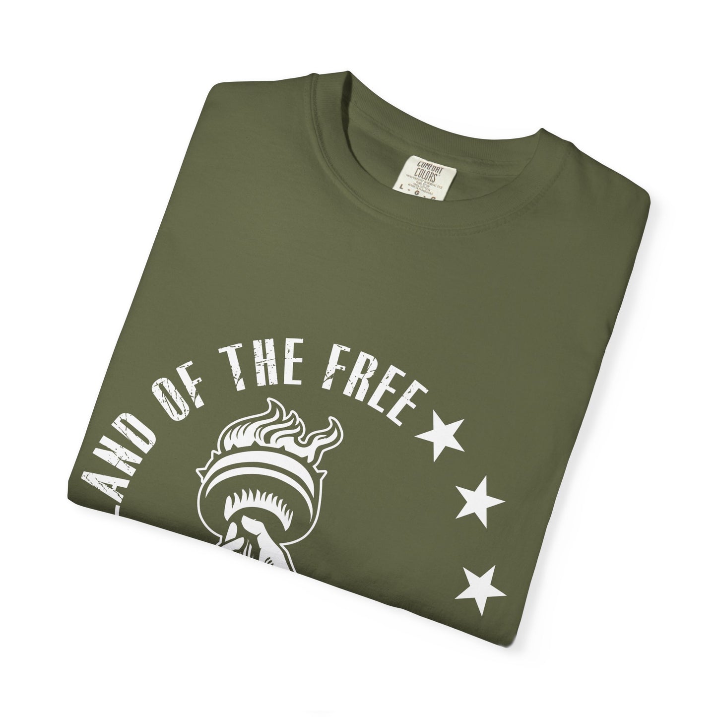 Land of the Free Garment-Dyed T-shirt, Unisex Graphic Tee, Independence Day Celebration, Casual Wear, Star-Spangled Style, [...]
