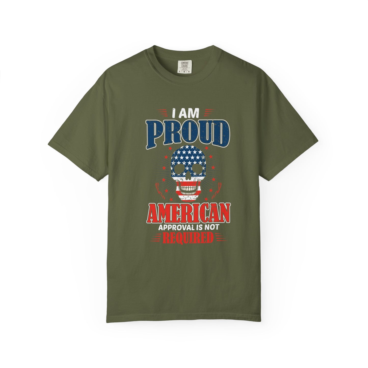 Patriotic Graphic T-shirt - I Am Proud American, Unisex Tee for Independence Day, Memorial Day, Veterans Day, Casual Wear