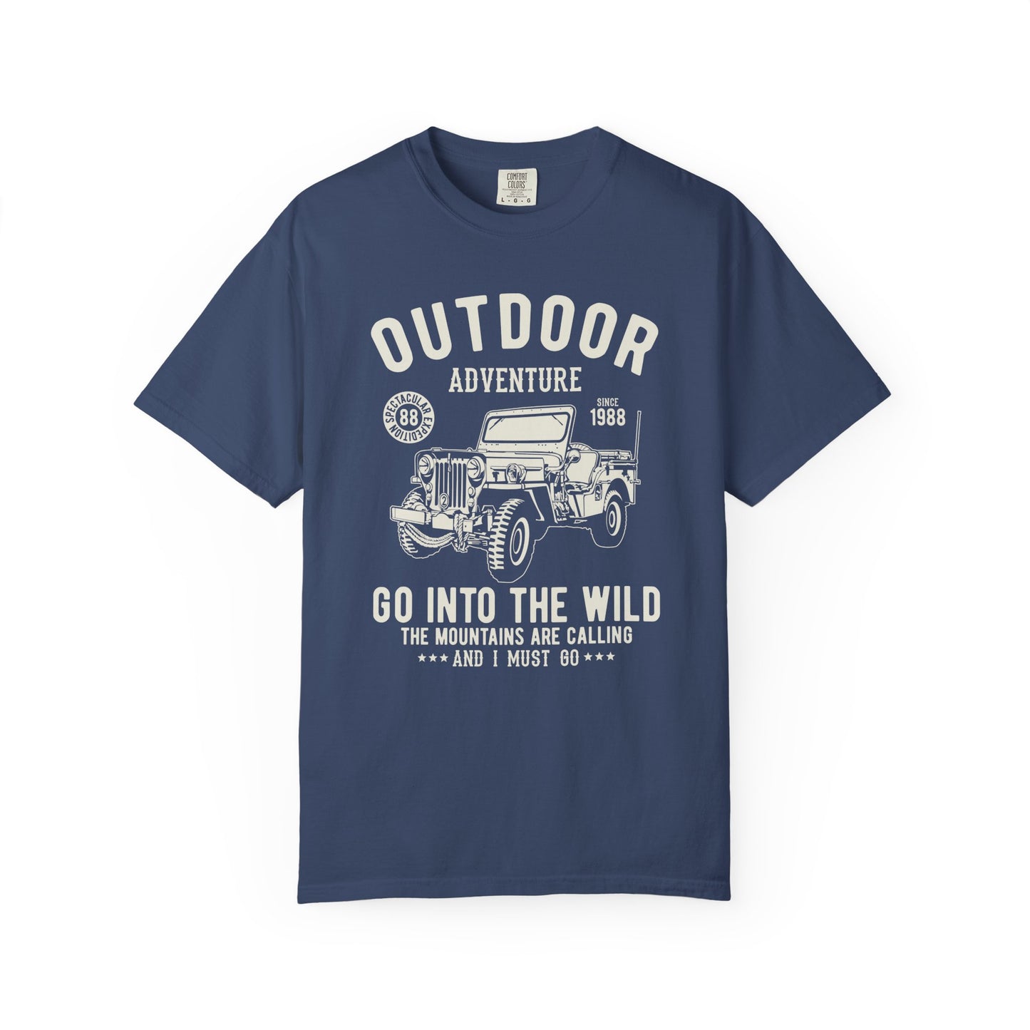 Outdoor Adventure Unisex Garment-Dyed T-shirt, Jeep Lover Gift, Camping Shirt, Hiking Apparel, Nature Enthusiast Tee