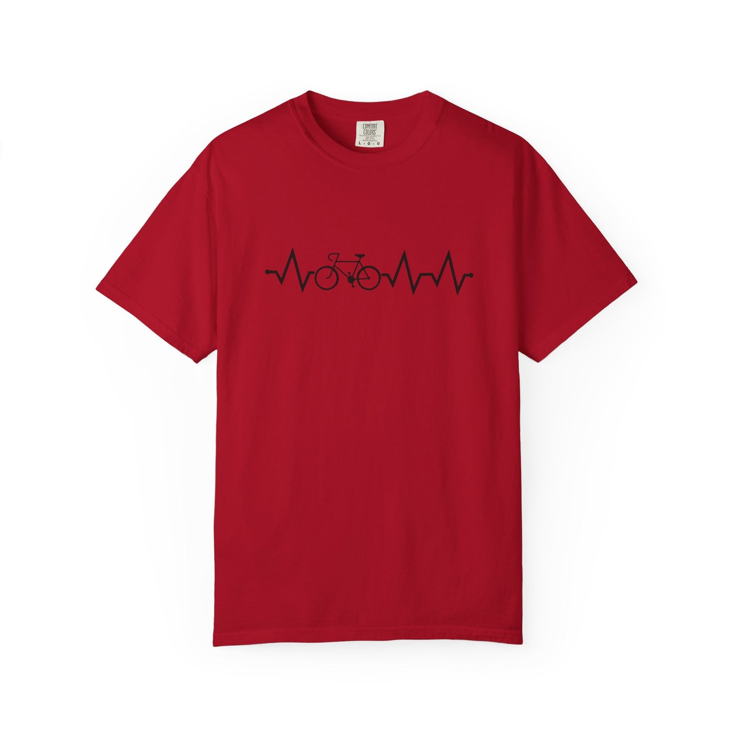 Heartbeats & Bicycles Tee: Unisex Garment-Dyed T-Shirt for Cycling Enthusiasts, Gifts for Cyclists, Casual Yoga Shirt, Fitness Apparel