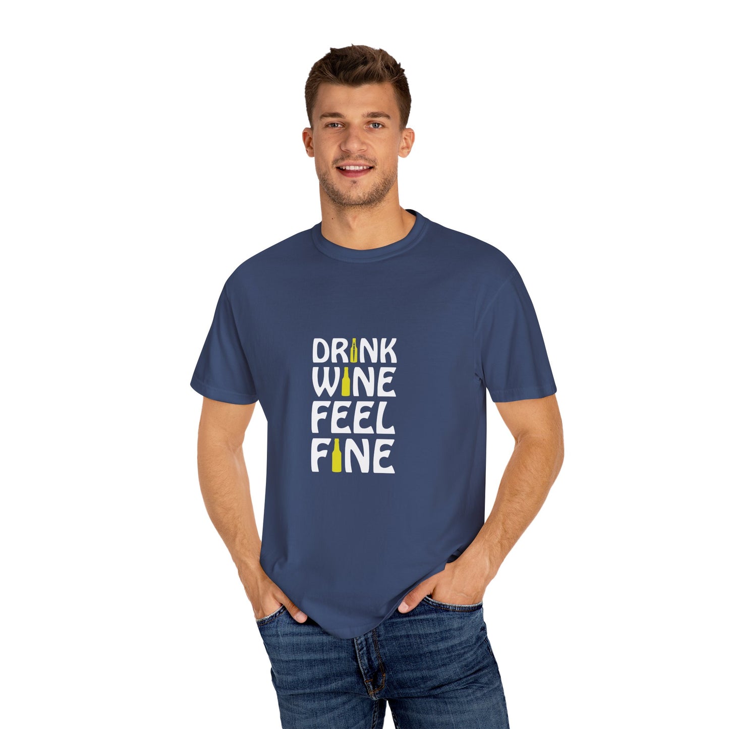 Drink Wine Feel Fine Shirt – Funny Wine Lover T-Shirt, Chill Vibes Graphic Tee
