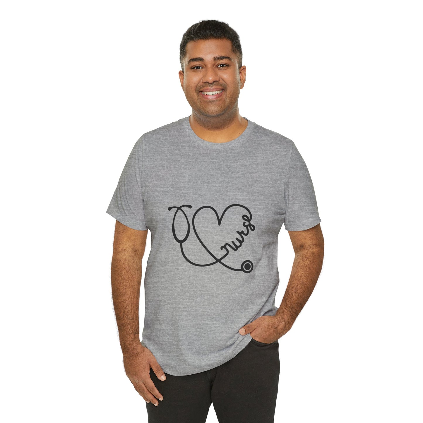 Nurse Heart Stethoscope T-Shirt — Cute Medical Gift Tee for Nurses