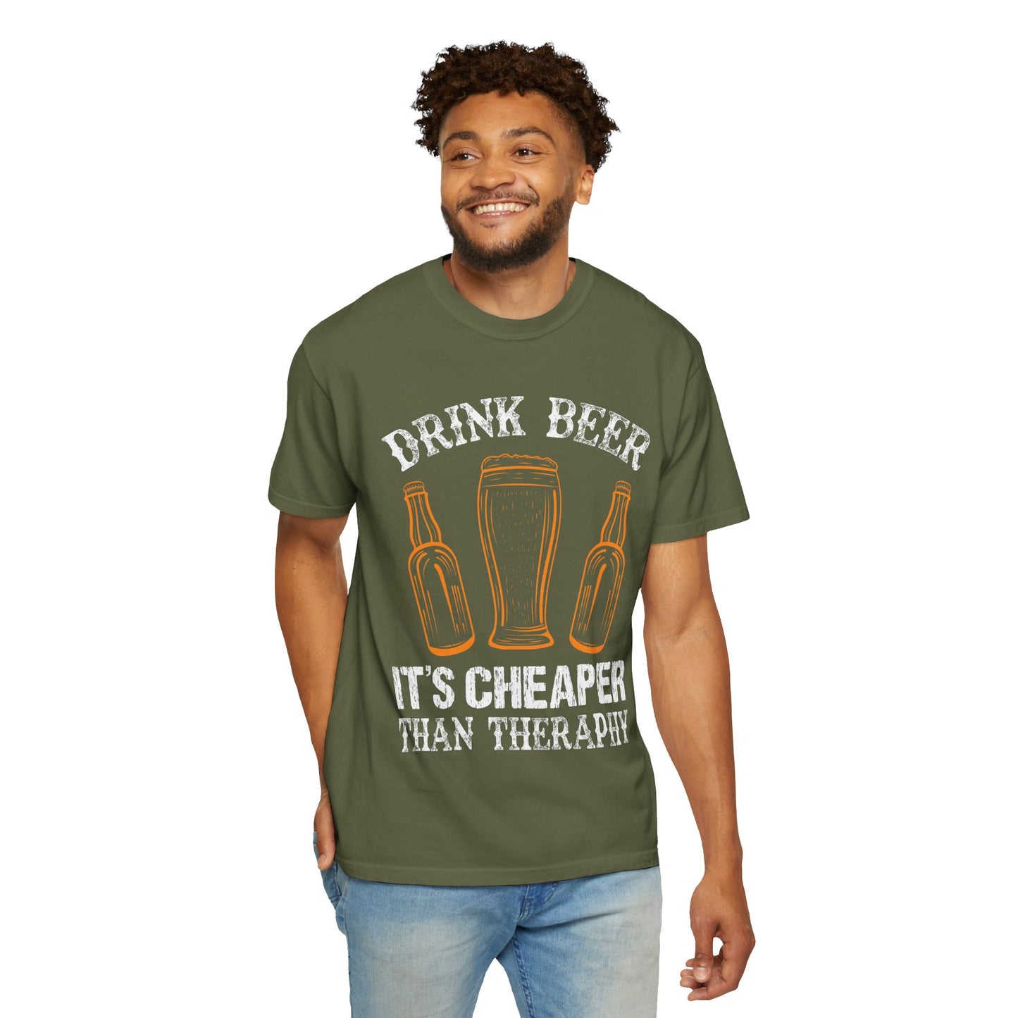 "Drink Beer – It’s Cheaper Than Therapy" Funny T-Shirt 🍻😂