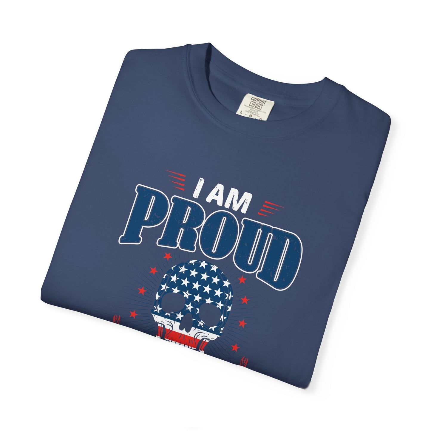 Patriotic Graphic T-shirt - I Am Proud American, Unisex Tee for Independence Day, Memorial Day, Veterans Day, Casual Wear