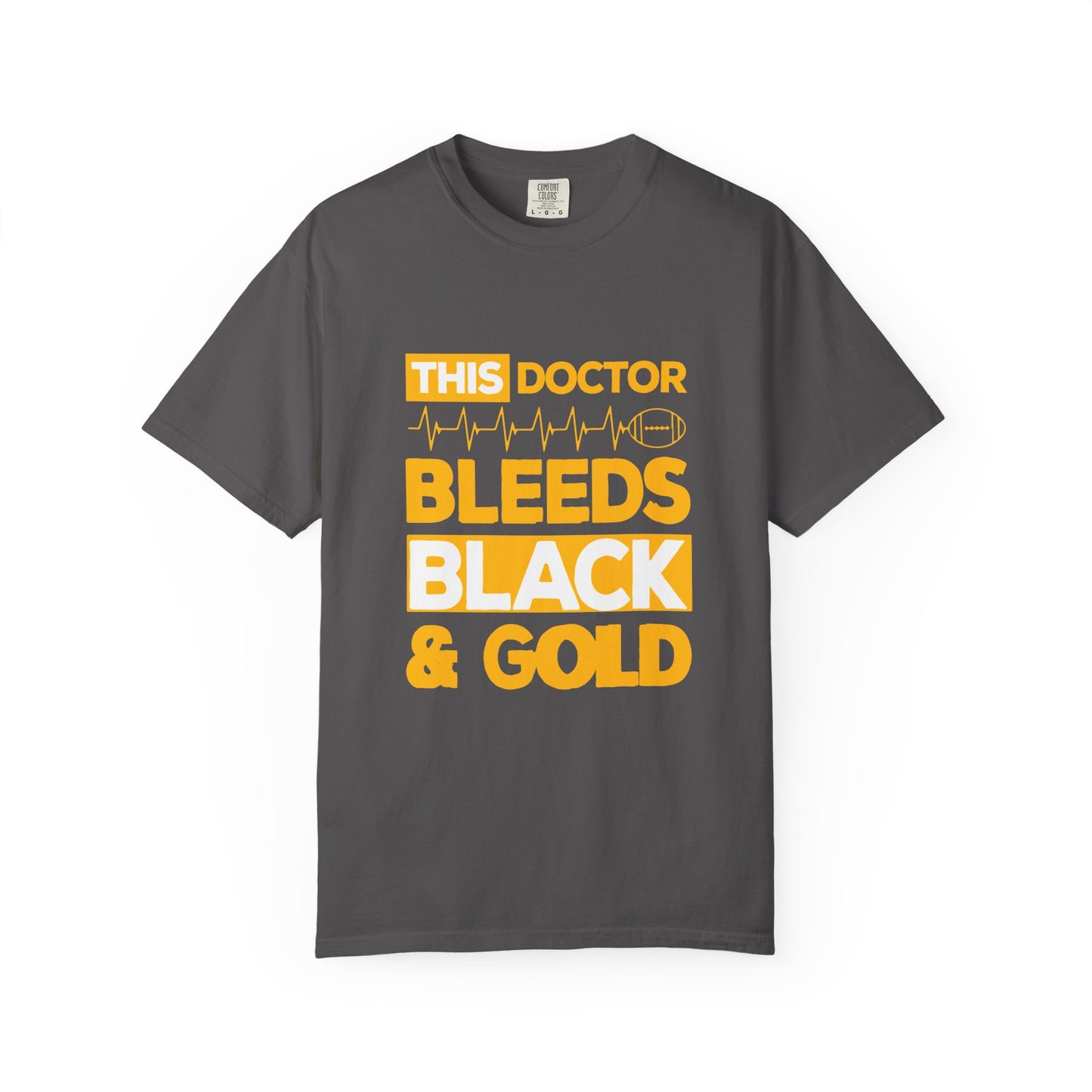 Doctor Bleeds Black & Gold T-Shirt, Unisex Tee for Healthcare Workers, Gift for Medical Professionals, Birthday Gift, Team Spirit Apparel