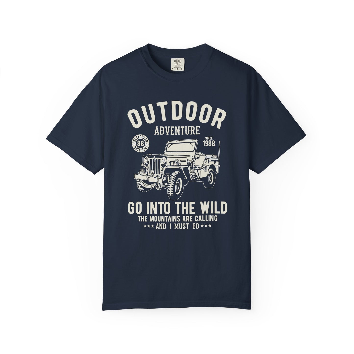 Outdoor Adventure Unisex Garment-Dyed T-shirt, Jeep Lover Gift, Camping Shirt, Hiking Apparel, Nature Enthusiast Tee