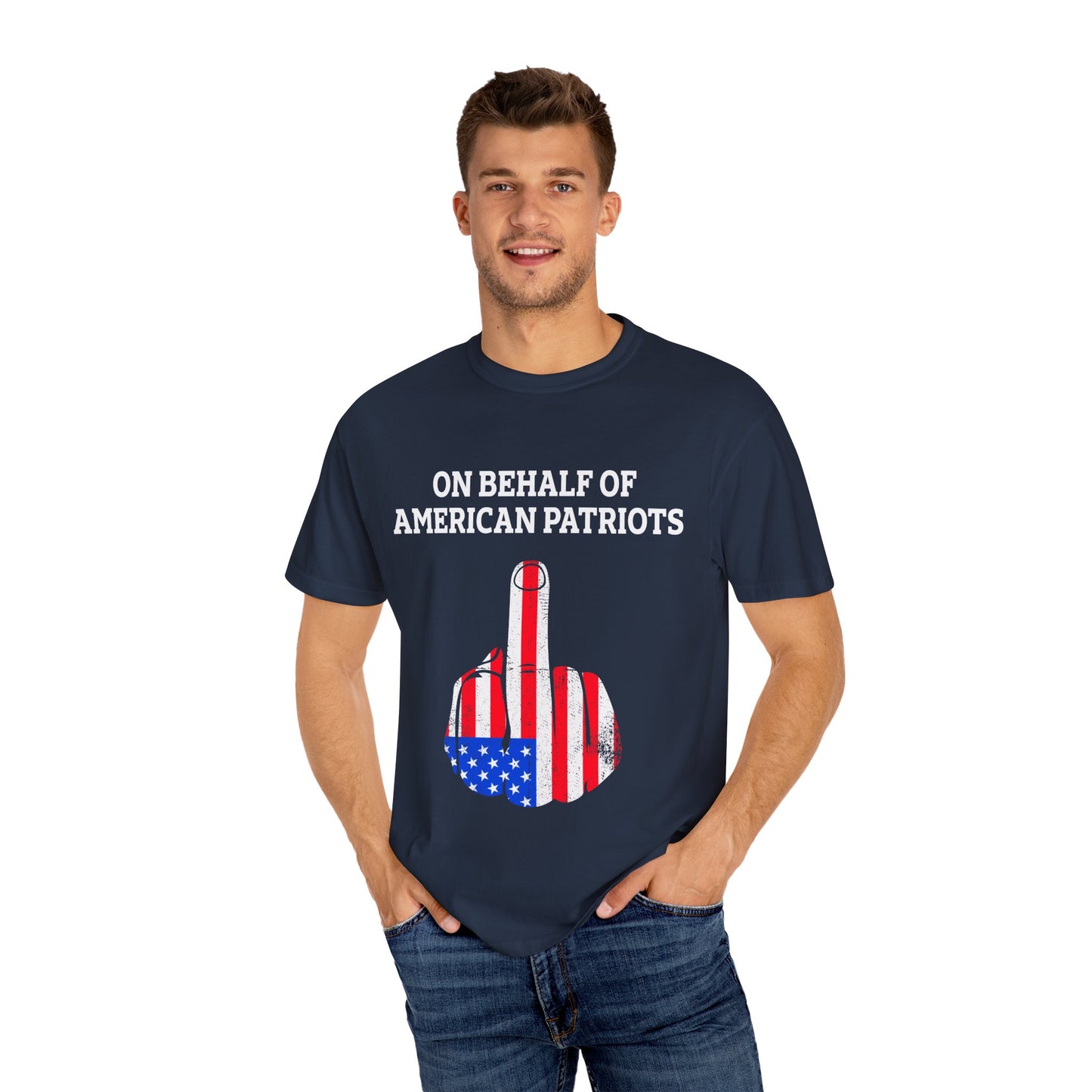 American Pride Graphic Tee, Unisex Garment Dyed T-shirt, Funny Statement T-shirt, Independence Day Gift, Casual Wear