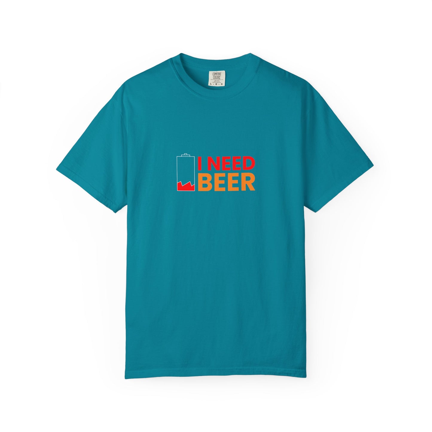 I Need Beer Battery Shirt – Funny Low Energy Beer T-Shirt for Drinkers